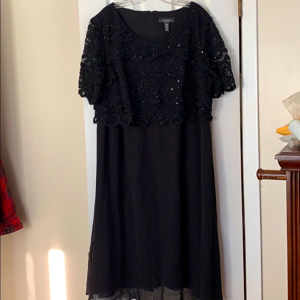 Size 20W Black Short Sleeved Dress.  Sequined top